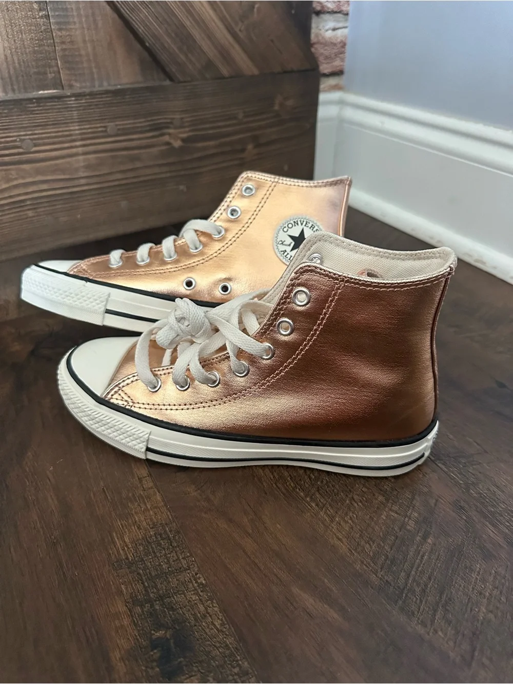 Converse Kids' Metallic Copper/Gold High-Top Sneakers